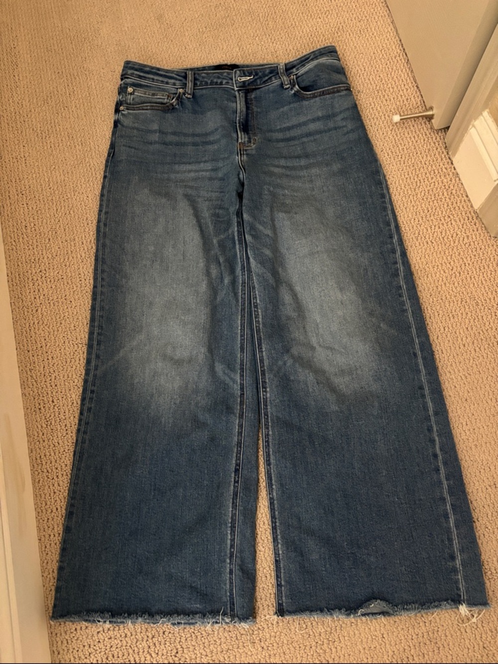 Quince Bella wide leg jean frayed hem size 33 inseam 30
worn once